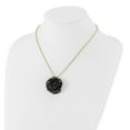 thumbnail image 4 of Auriga Fine Jewelry Lacquer Dipped Black Real Rose with Gold-tone Necklace for Women 18", 4 of 7