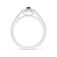 thumbnail image 2 of ANGARA Natural Vintage Style Ruby Halo Ring with Milgrain Detailing in 14K White Gold for Women (Size-3mm) | July Birthstone Jewelry for Her | Natural Ruby Rings, 2 of 10