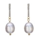 thumbnail image 1 of FELTECHELECTR 1 par de pendientes largos ovalados con forma de gota de perla de agua dulce para mujer, joyería de moda para las orejas., 1 of 6