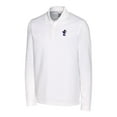 thumbnail image 2 of Men's Cutter & Buck White Kansas Jayhawks Vault Advantage Tri-Blend Pique Big & Tall Long Sleeve Polo, 2 of 3