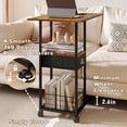 thumbnail image 3 of Mesa auxiliar Sonyabecca en forma de C con cajón y ruedas, 3 of 7