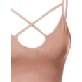 thumbnail image 3 of FashionOutfit Women's Solid Fitted Front Cross Spaghetti Strap Bralette Top, 3 of 3