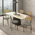 thumbnail image 3 of LeisureMod Euston Modern Wicker Dining Chair Velvet Seat Kitchen Side Chair with Powder Coated Steel Frame Grey, 3 of 12