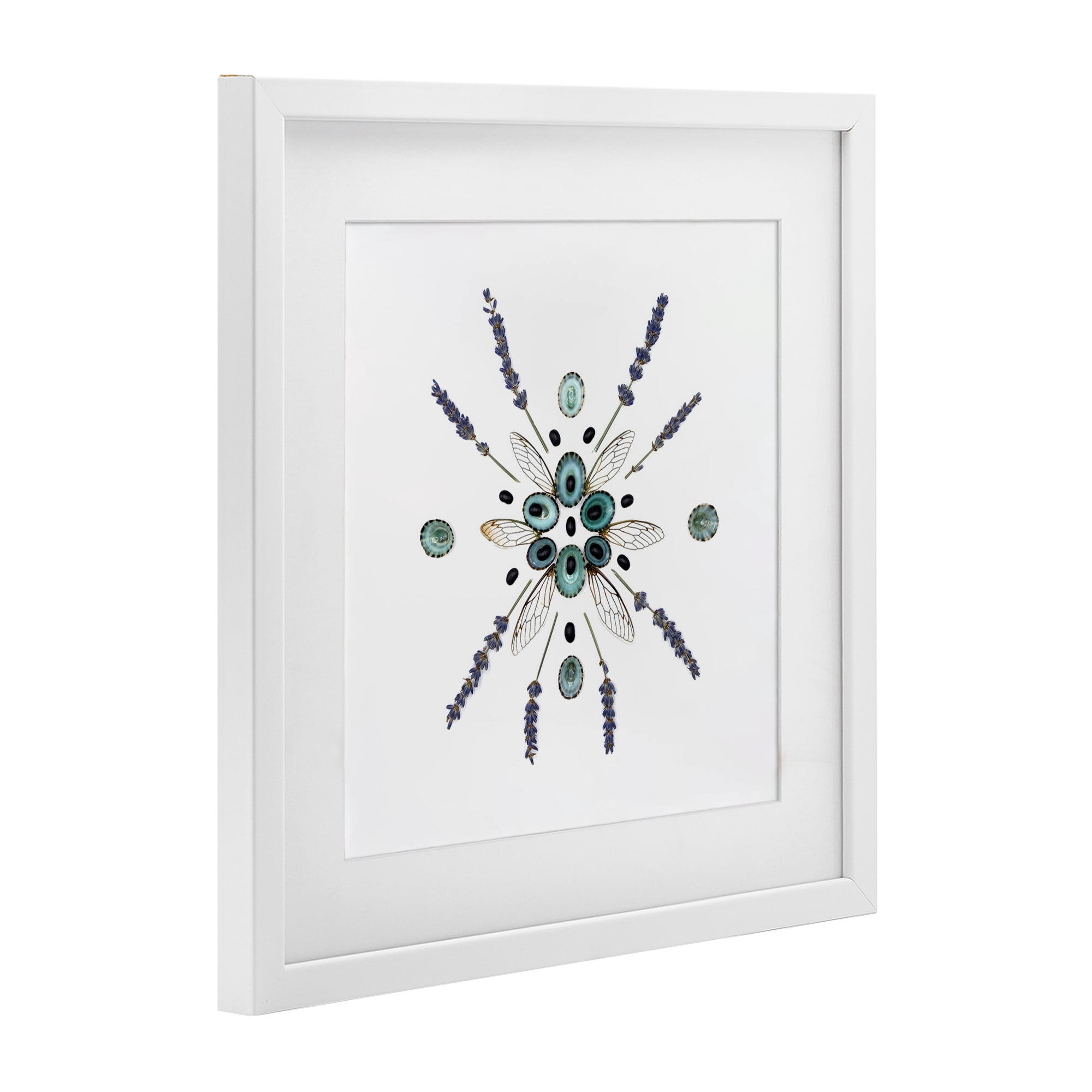 Stupell Industries Lavender & Delicate Wings White Framed Print Under Glass, design by Beth Adoette