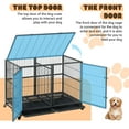 thumbnail image 4 of Ladcaser Heavy Duty Dog Crate 47 Inches Large Metal Dog Kennel with Flexible Divider, 2 Door Pet Cage with Removable Tray and Wheels for Small Medium Large Pets, 4 of 7