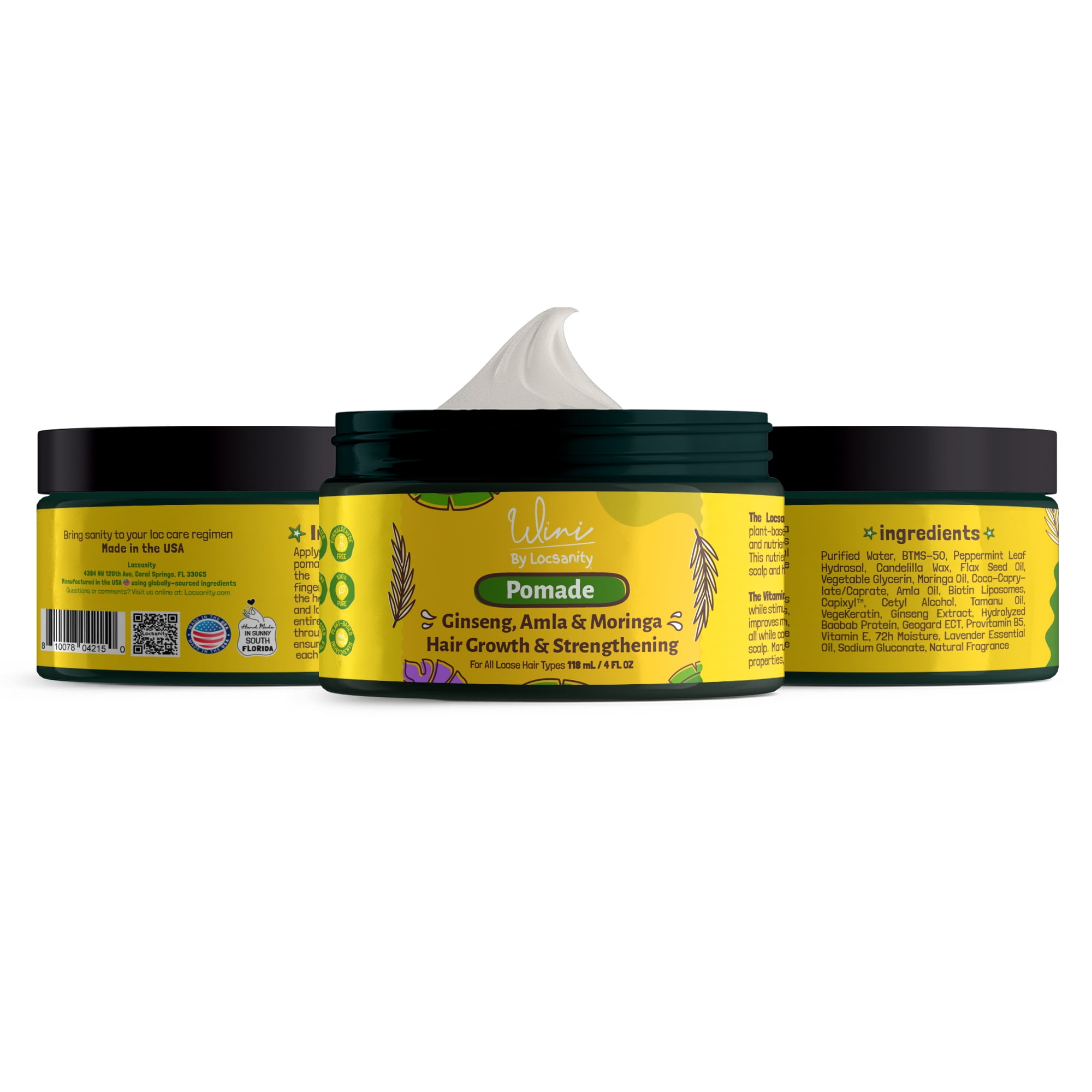 Wini by Locsanity Loose Natural Haircare Bundle for Healthy, Moisturized Hair - Pomade, Growth Oil, Jamaican Castor Oil, Coconut Oil, Jojoba Oil, Argan Oil