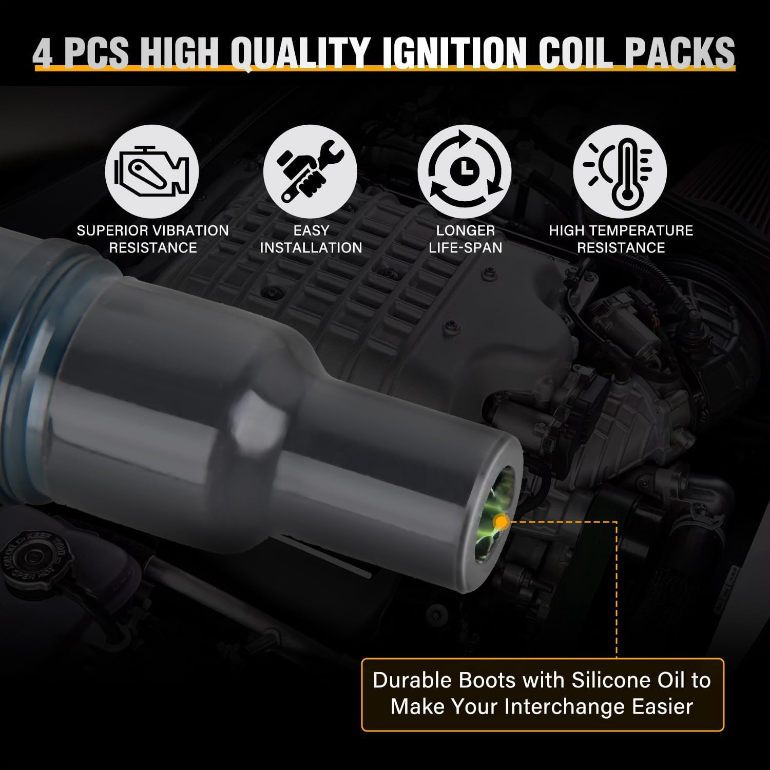 Nilight Ignition Coil Packs Fit for Toyota 2002 - 2009 Camry Highlander RAV4 Corolla Matrix Solara 2010-2015 Lexus Scion TC XB 2.4 2.0L OE# UF333 C1330 90919-02244 Coils 4 Sets