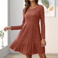 thumbnail image 2 of Sngxgn Women's Dress Long Sleeve Crewneck Dress(RD2,XL), 2 of 6