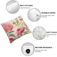 thumbnail image 4 of Nawypu  Peony Throw Pillow Covers 2pcs,Vintage Pink Peony Flower Floral Blossom White Rectangle Lumbar Pillow Cover,Decorative 2pcs Cushion Covers for Bedroom,Sofa,Couch, 4 of 6