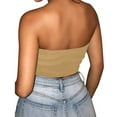 thumbnail image 4 of Tejiojio Women Clothes Women's Solid Color Summer Fashion Casual Top Tube Top Strapless Blouse, 4 of 6