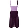 thumbnail image 2 of RUNQHUI Robe Justaucorps Sans Manches en Mesh à Blocs de Couleur pour Femmes, Danse Moderne Contemporaine, Violet TG, 2 of 5