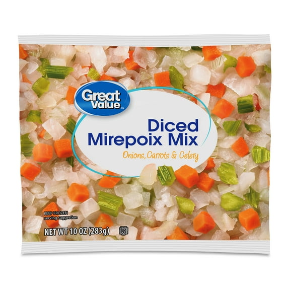 Great Value Diced Mirepoix Mix, 10 oz Bag (Frozen)