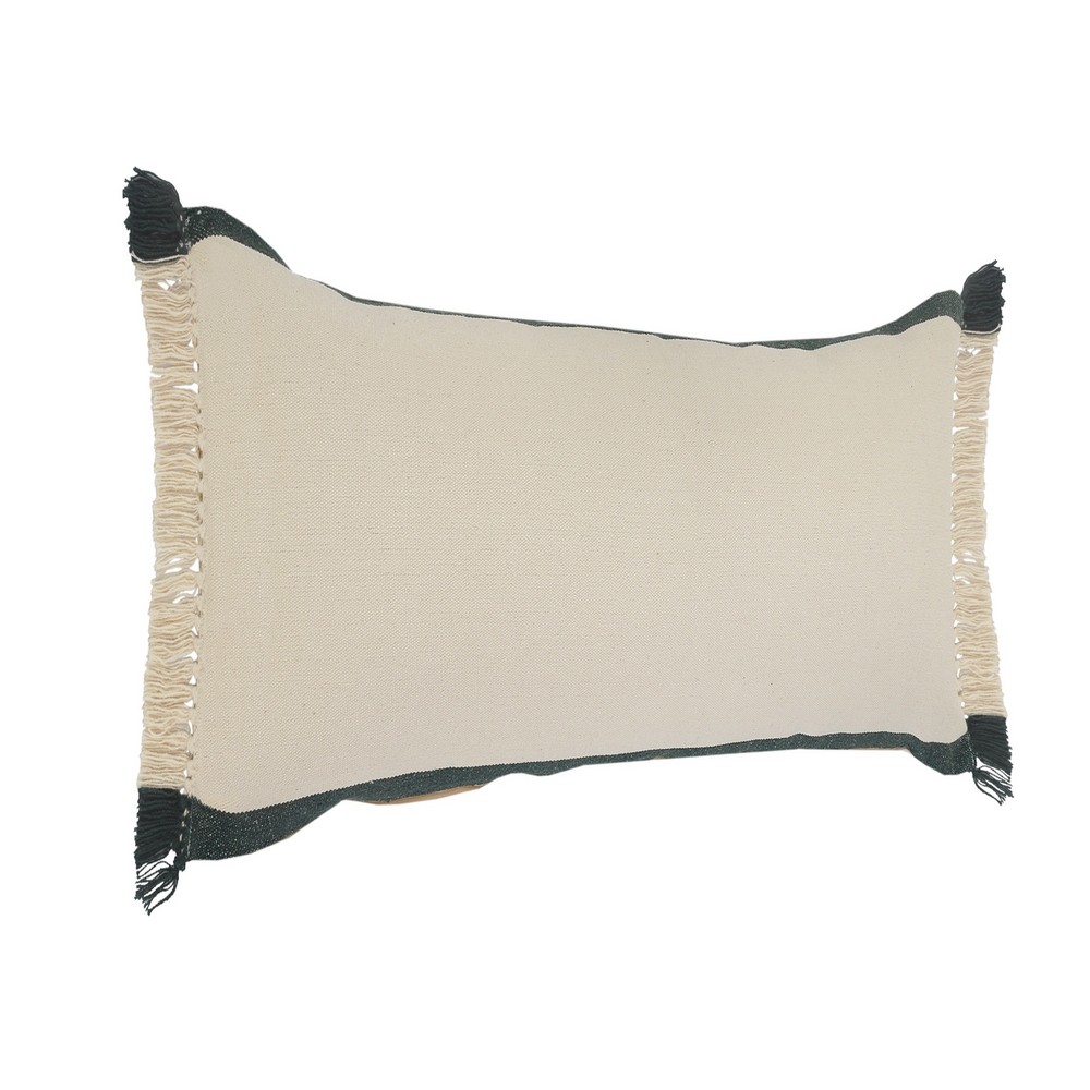 Ox Bay 14" x 36" Green/ White Stripe Organic Cotton Pillow Cover