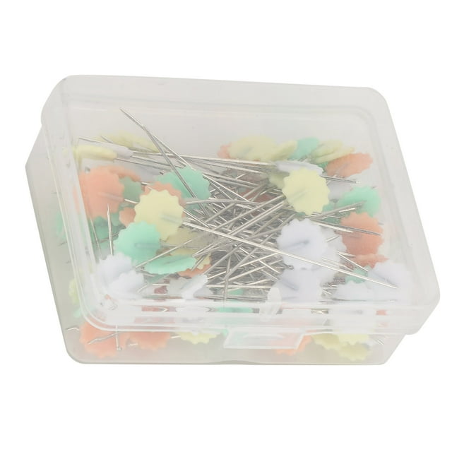 Sewing Pins Stitching Colorful Plum Blossom Components One Box Including 100Pcs Decoration Bowknot Maker Needle Button Home Positioning Needle Fixed Needle