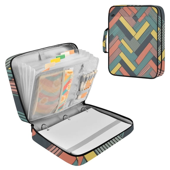Haosy Accordion File Organizer Zipper Binder 500 Sheet 6-Tab Expanding File Folder Multi-Pocket 1.2 Inch 3 Ring Colorful Strip