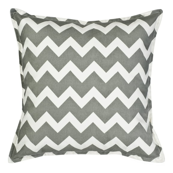 Greendale Home Fashions 20" x 20" Gray Chevron Cotton Canvas Decorative Pillow