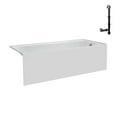 thumbnail image 4 of Streamline NAL-5260-BNK 60 in. x 30 in. Acrylic Right-Hand Drain Alcove Bathtub in Glossy White With External Drain in Brushed Nickel, 4 of 10