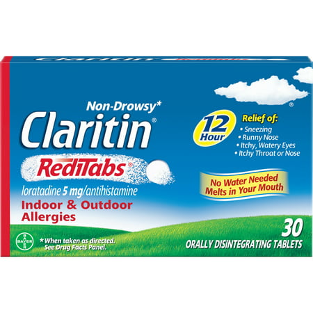 Claritin 12 Hour Non-Drowsy Allergy Relief RediTabs, 5 mg, 30 (Best Over The Counter Spring Allergy Medicine)