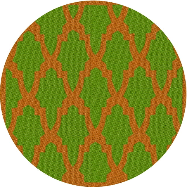 Ahgly Company Tapis d'Intérieur Rond Lavable en Machine Vert Pomme Transitionnel, 4 Pieds Rond