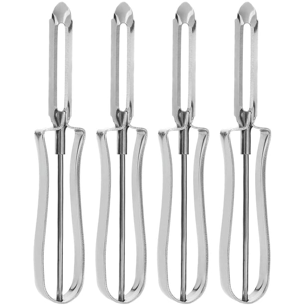 Zhuge Pelador de verduras, pelador de acero inoxidable para zanahorias, manzanas y otras frutas y verduras, mangos ergonómicos de seguridad y control (4 piezas)