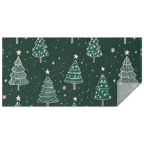 Dark Green Christmas Tree Pattern Rectangle Tablecloth 60"x120",Waterproof Polyester Rectangle Table Cloth, Wipeable Spillproof Polyester Tablecloth for Dining, Camping, Indoor and Outdoor