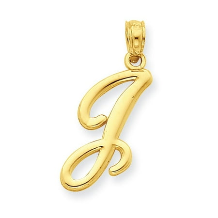 Jewelry Stores Network 14k Yellow Gold Upper Case Letter J Cursive