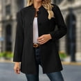 thumbnail image 2 of uublik Trench Coat Women Black Long Sleeve Elegant Classic Overcoat Fall Winter Clothing, 2 of 7