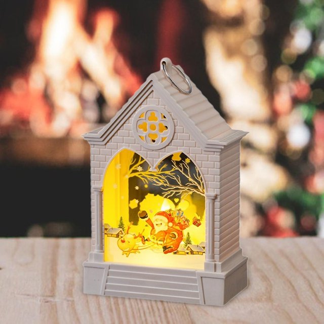Farolillo LED navideño de 15 cm, luz nocturna, adorno navideño, decoración de mesa portátil para el hogar, decoración de jardín, ligero y versátil Estilo A
