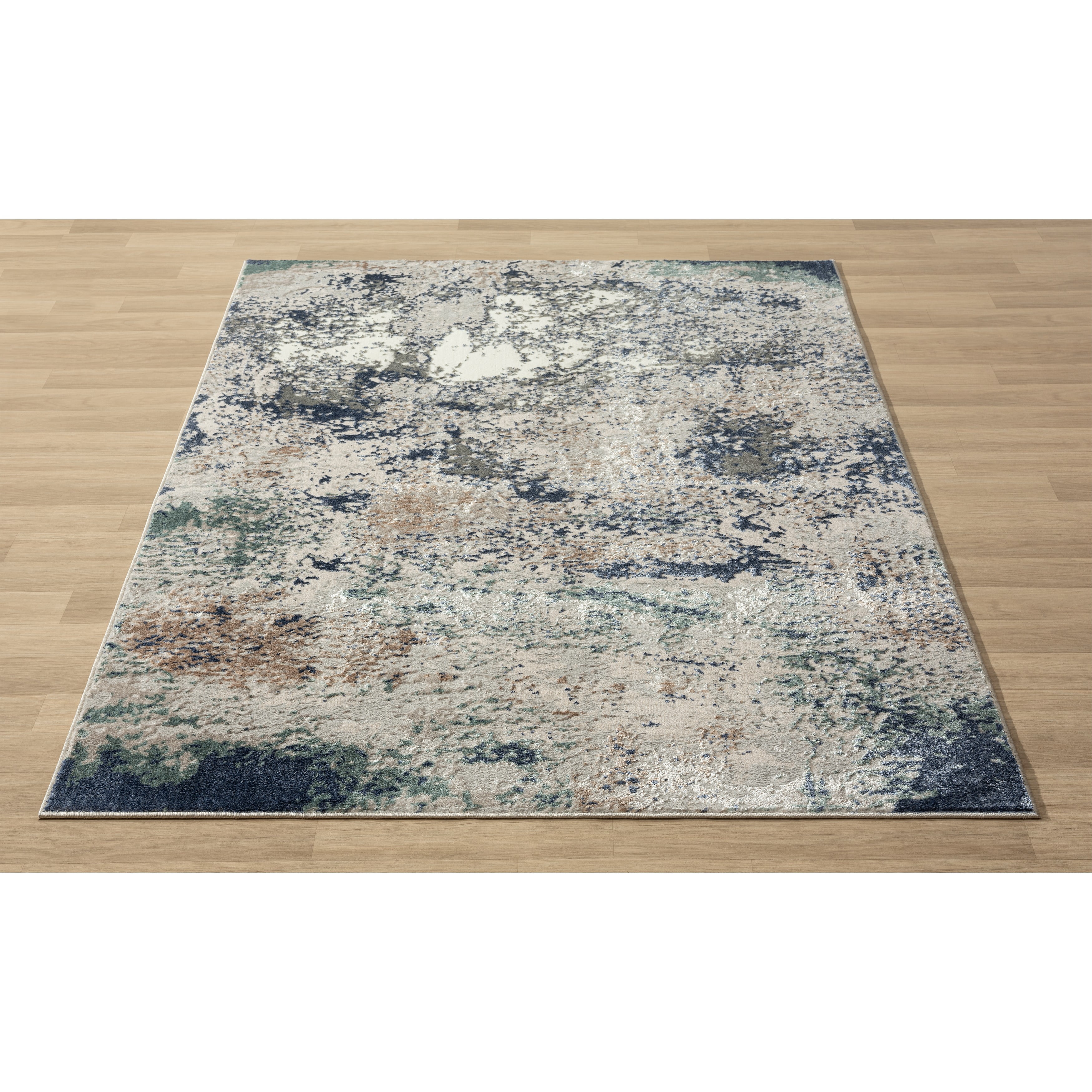 Harlow Hill Bethany 7'5" x 9'5" Grey/Teal Abstract Durable Indoor Area Rug