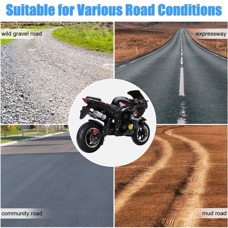 Floseru Youth Dirt Bike, 49cc Dirt Bike 4 Stroke, Mini Motorcycle Bikes with Front Rear Disc Brakes, Gas Motorcycle, Gas Bike with Dual Headlight, Racing Max Speed 25mph