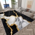 thumbnail image 2 of Area Rug for Living Room 7x8 ft Black Marble Gold Texture Machine Washable Non-Slip Rugs, Soft Accent Rugs, Lightweight Carpet, Foldable Easy Care, Stylish Indoor Area Rug, 2 of 7