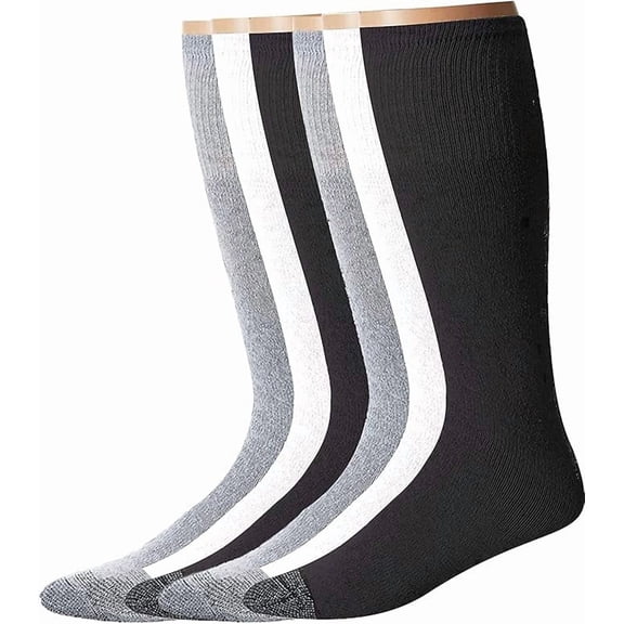Diamond Star Men’s Tube Socks – Premium Cushioned Cotton Over the Calf Athletic Knee High Socks (Assorted - 6 Pairs 31 inches Big & Tall Over The Calf Socks fit size 13-16)