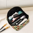 thumbnail image 2 of FORMRS Makeup Bag Travel Cosmetic Organizer for Women Fold Flat Zipper Pouch with Handle, Christmas Plaid Pattern, 2 of 8