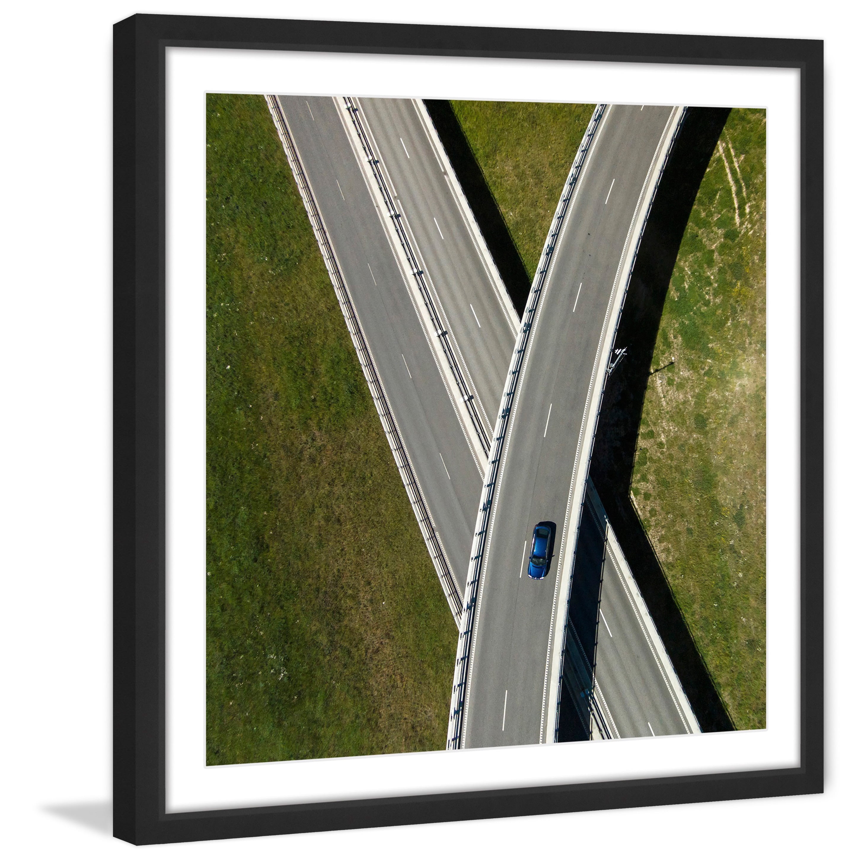 Marmont Hill "Criss Cross" By Karolis Janulis Framed Painting Art Print, 18.0" x 1.5"