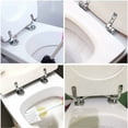 thumbnail image 4 of Bisagras para asiento de inodoro para tapa de inodoro universal, bisagra de aleación de zinc con tornillos de acero inoxidable y tuercas de goma, superficie antioxidante y galvanizada para una, 4 of 5