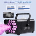 thumbnail image 3 of 500W Smoke Machine with Wireless Remote Control and 18 LEDs Strobe Effect for DJ Disco Halloween Christmas DMX Stage Lamps 0.3L 3000 CUFT/min, 3 of 5