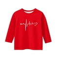 thumbnail image 4 of CCRFTGI Valentines 3/4 Sleeve Shirts for Girls Size 10-12 Cute Love Heart Print T Shirts Trendy Round Neck Shirts Casual Fall Winter Gifts for Girls Watermelon Red 8-9Y, 4 of 4