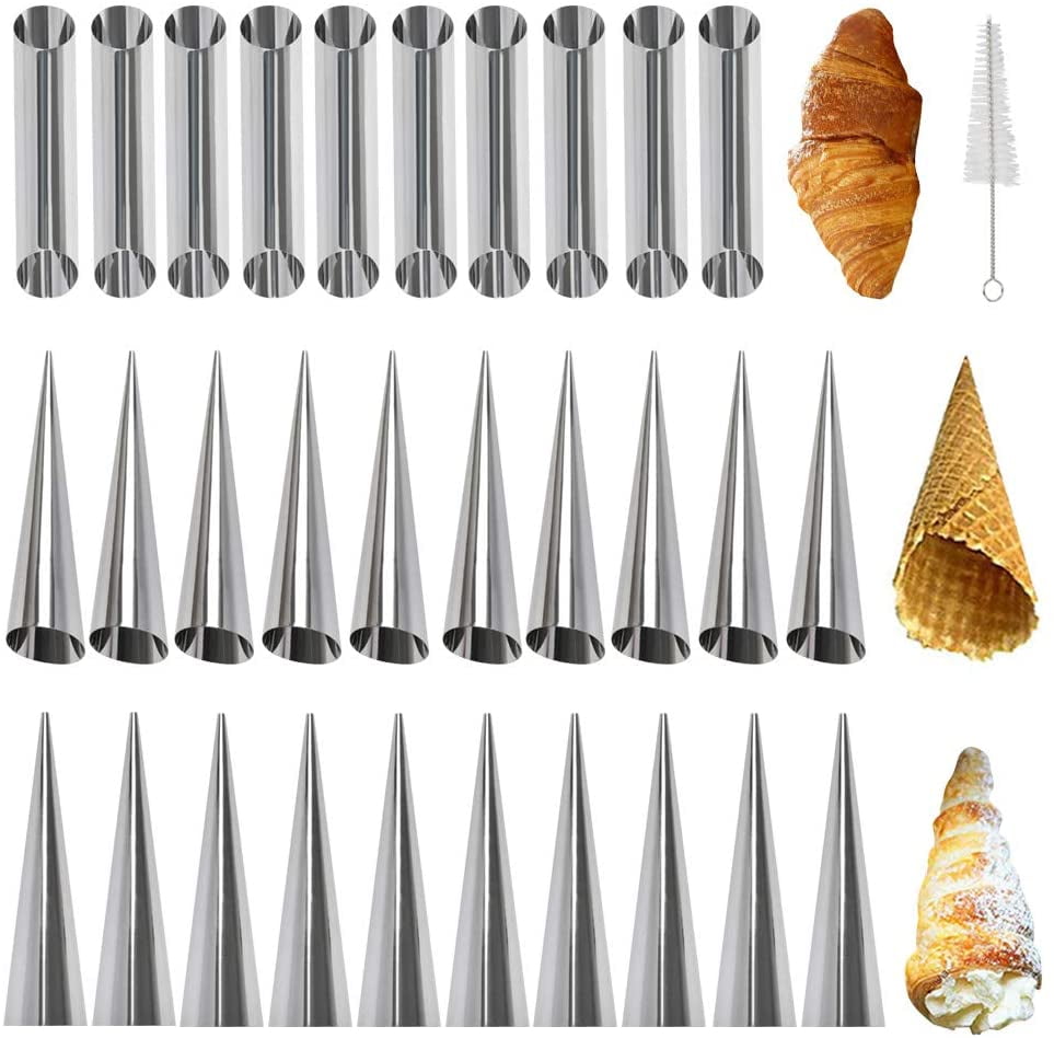 31 Pcs Cannoli Tubes, Cream Horn Molds, Cannoli Forms Nonstick cream
