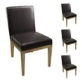 thumbnail image 6 of EOP Dining Chairs Set of 4, Modern Upholstered Faux Leather Dining Room Chairs, Armless Kitchen Side Chairs with Wood Legs and Padded Seat for Living Room, Bedroom, Kitchen, Brown, 6 of 8