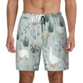 thumbnail image 2 of Goofa Goose and Doodle Flowers Printed Men's Swim Trunks Board Shorts Quick Dry Mens Swimming Trunks with Compression Liner,Breathable Fit Hawaii Beach Shorts-X-Large, 2 of 9