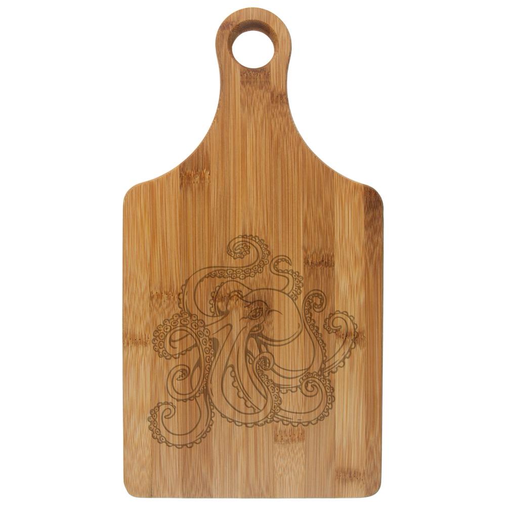 Octopus Etched Bamboo Cutting Board