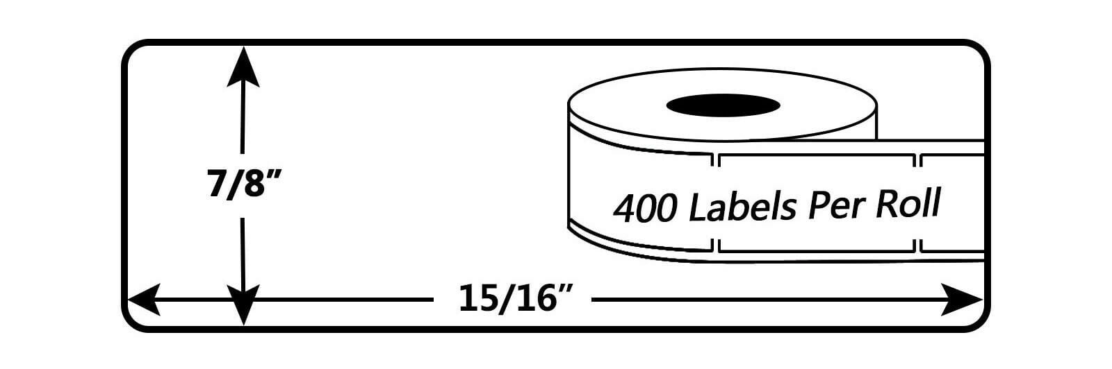 GREENCYCLE 8 Roll (400 Labels/Roll) Price Tag Rat Tail Style Multipurpose Labels Compatible for Dymo 30373 7/8" x 15/16"(22mm x 24mm) LabelWriter Printer,BPA Free