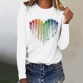 thumbnail image 2 of Wycnly Valentines Shirts for Women Womens Valentines Day Tops Fashion Tie Dye Dog Paws Heart Print Pullover Sweatshirts Spring Ladies Crewneck Long Sleeve Tee Shirts Weekly, 2 of 5