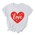 thumbnail image 2 of Valentines Tops for Women, Love Letter Print T Shirt, Women's Short Sleeve Tee Ladies Valentine's Day Printed Round Neck Short Sleeved T-Shirt Loose Casual Blouse Top, 2 of 5