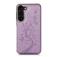 thumbnail image 6 of Compatible with Galaxy S21 Case Wallet with Card Holder,Embossed Butterfly Pattern PU Leather Double Magnetic Buttons Flip Shockproof Protective Cover for Samsung Galaxy S21, Purple, 6 of 9