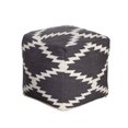 thumbnail image 1 of Puf Decorativo Benzara Poby Blanco/Gris Zig Zag en Lana 48x48x48 cm, 1 of 5