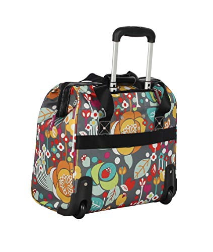 Bliss Lily Bloom Design Pattern Carry on Bag Wheeled Cabin Tote 