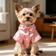 thumbnail image 5 of Satin Pet Pajama with Bow Button Up Dog Shirt Breathable Polyester Loungewear for Small Medium Puppy Cats Indoor Sleep Party, 5 of 5