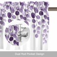 thumbnail image 6 of Purple Eucalyptus Leaves Kitchen Curtain Valances for Windows Farmhouse Short Curtains, Watercolor Floral Leaf Plants Rod Pocket Valance Curtain for Bedroom Cafe Living Room 60"x18", 6 of 8