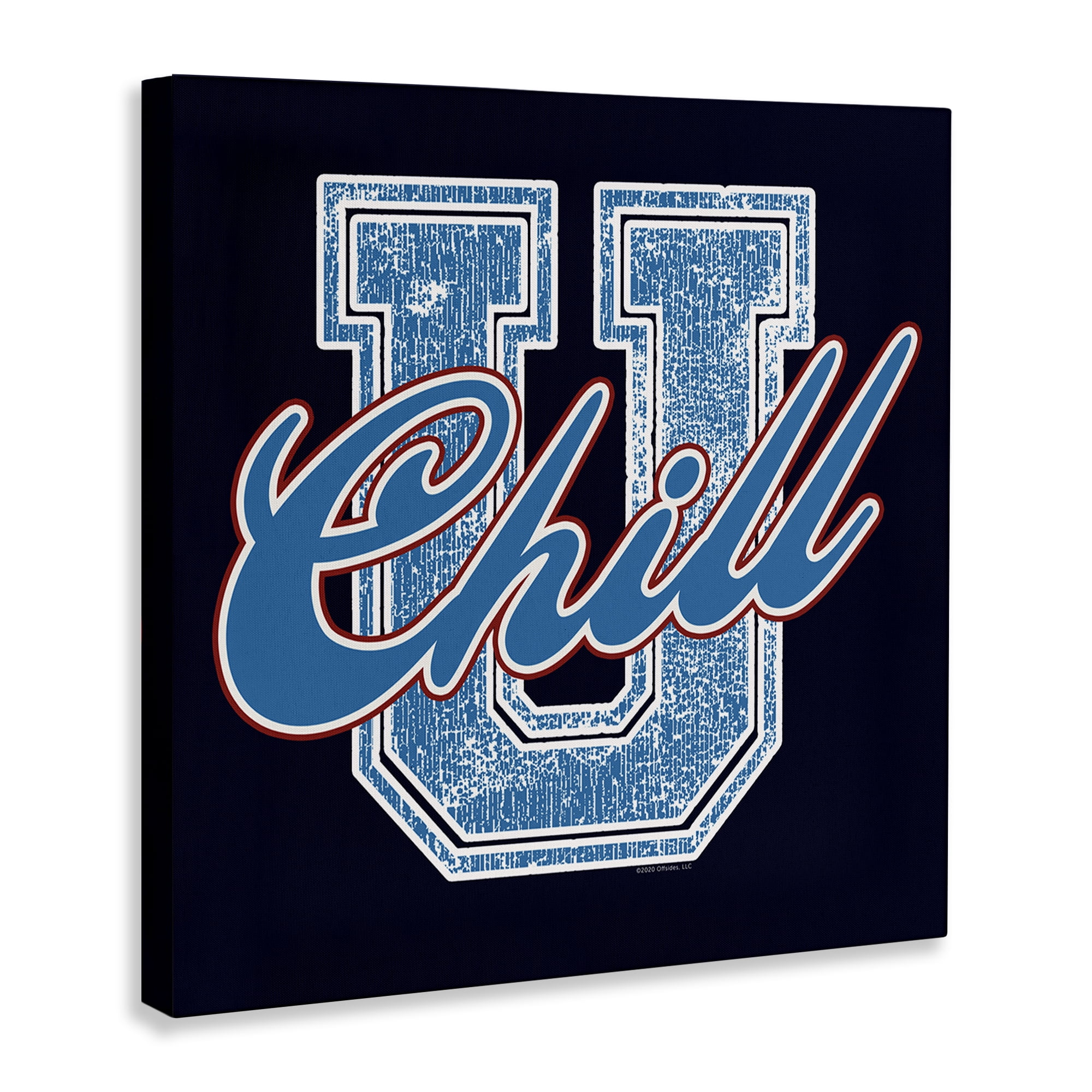 Stupell Industries Chill U Varsity Style Text & Numbers Painting Wrapped Canvas Art Print Wall Art, 24 x 24